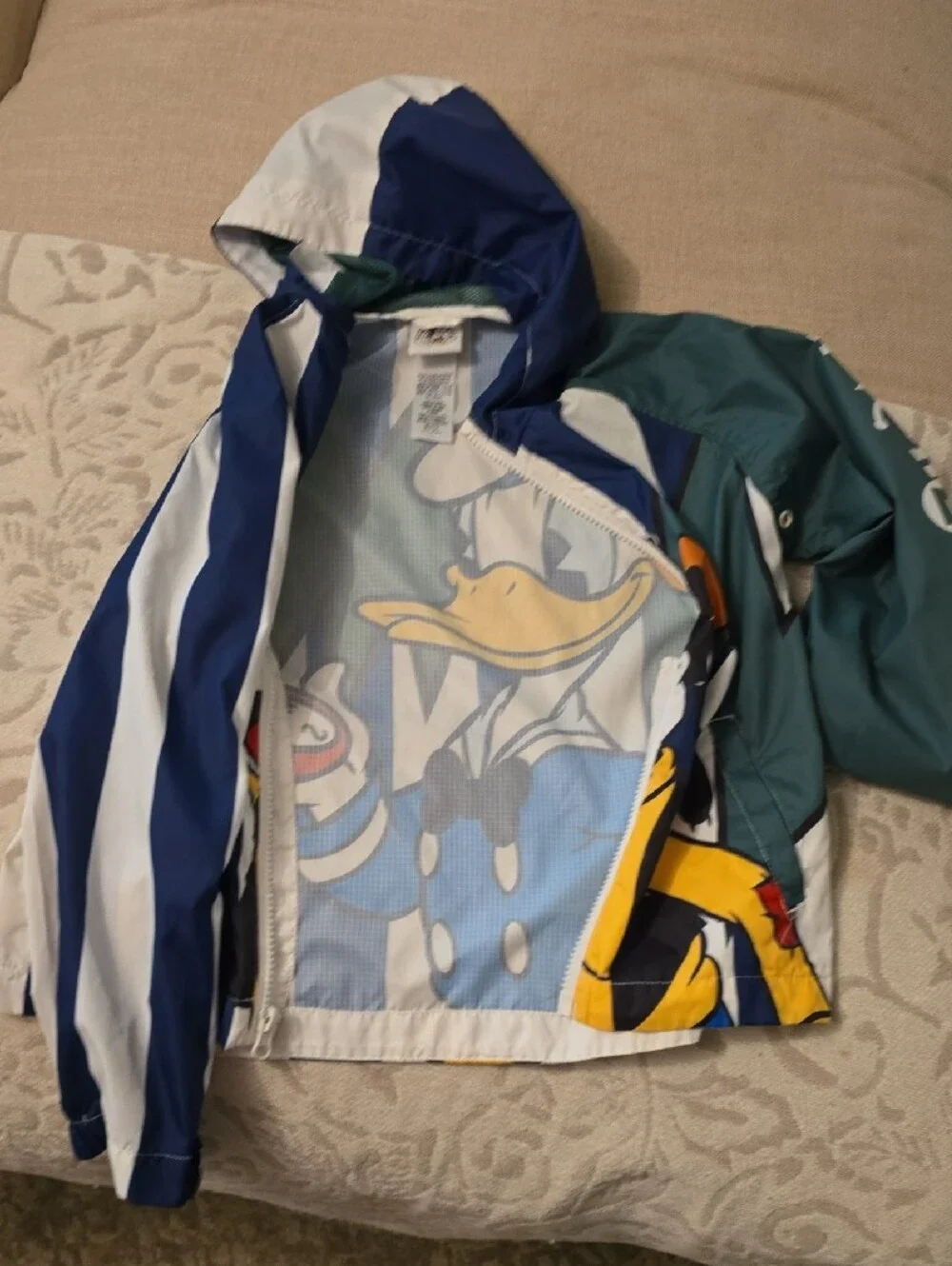 Disney Parks Kids Goofy & Donald Hooded Windbreaker/rain Jacket - Multicolor